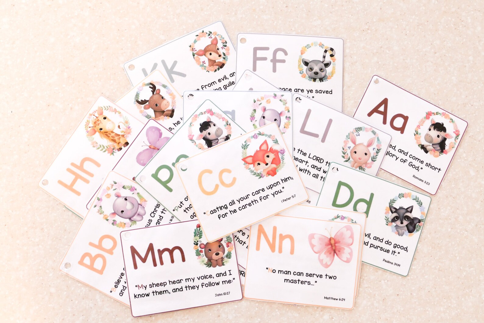 ABC Scripture Cards Alphabet Scripture Verse Bible Verse Cards ABC ...