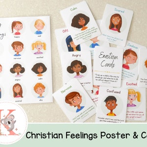 Tarjetas cristianas de sentimientos y emociones / Tarjetas y Póster / Sentimientos / Emociones / Tarjetas bíblicas digitales / Tarjetas de memoria de las Escrituras / Biblia KJV