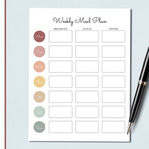 Meal Planner | Weekly Meal Planner | Meal Organization | Instant Download | Printable Weekly Meal Planner | Planning and Organization|