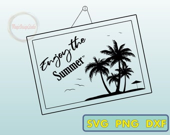 Summer Vibes SVG PNG Dxf: Palm Tree Design (Digital Download)