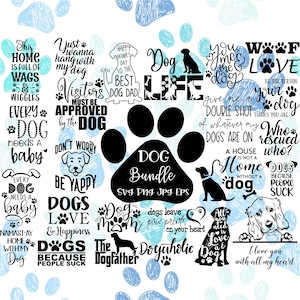 20+ SVG Instant Download Dog Bundle, dla Cricut lub sylwetki, Dog SVG, Dog PNG, Dogs Life Svg, Życie jest lepsze z psem Svg
