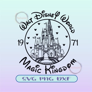 Walt DisneyWorld Castle Magic Kingdom 1971 Cute SVG PNG DXF