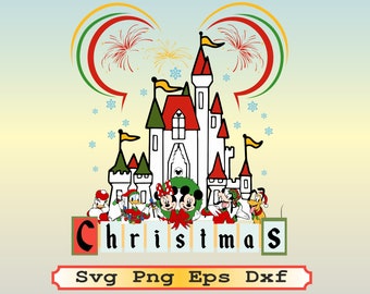Retro Disneyland Mickey Christmas SVG PNG Dxf Eps: Cricut Cut File (Digital Download)