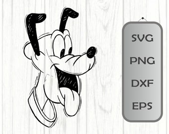 Pluto Sketched Disneyworld SVG PNG Dxf Eps: Cricut Cut File (Digital Download)