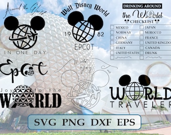 Epcot World Traveler SVG Png Dxf Eps: Drinking Around The World Checklist (Digital Download)
