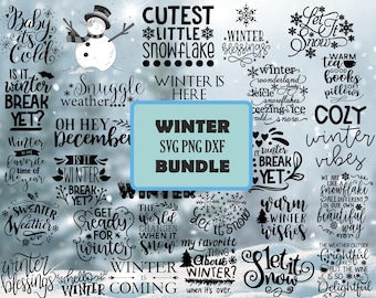 Winter SVG PNG Dxf Eps Bundle: 20+ Designs for Cricut & Silhouette (Digital Download)