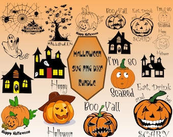 Halloween SVG Png Dxf Bundle: Cricut & Silhouette Designs (Digital Download)