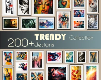Abstract Art Prints: Trendy Maximalist Decor (Digital Download)