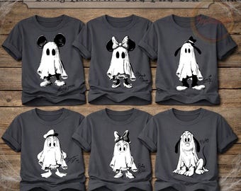 Mickey and Friends Halloween SVG Png Dxf Bundle: Sketched Mouse, Donald, Daisy, Pluto, Goofy Cliparts (Digital Download)