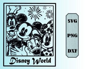 MickeyMouse and Friends SVG PNG Dxf ClassicMickey Sketched Family Vacation Shirts Cut File Design MickeyMinnie Friends Shirts PNG Svg Dxf
