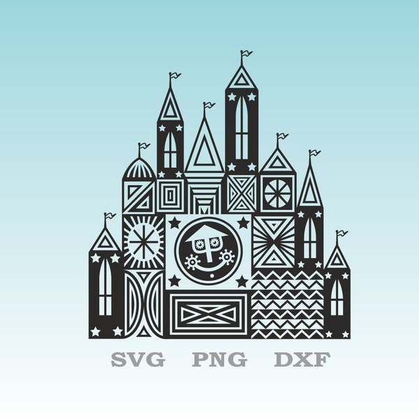 It's a Small World SVG One-Color Vinyl Cricut Silhouette Vector Cut File DisneySvg, DisneyCastle SVG, DisneyVacation Svg Png Dxf