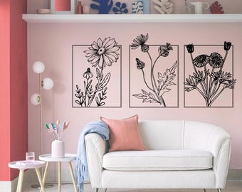 Wildflowers Wall Art SVG Png Dxf Pdf: Floral Home Decor (Digital Download)