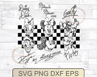 Mickey and friends sketch SVG Png Dxf Eps, Mouse sketch Instant download design for cricut or silhouette