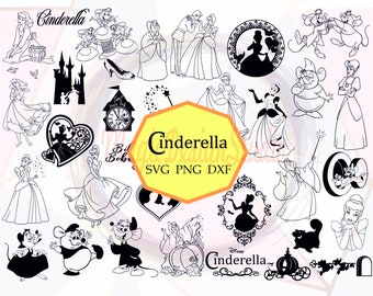 30+ CinderellaSVG, DisneySVG Bundle, glass slipper svg, midnight svg, DisneyPrincess DisneySvg, Instant Download, Cricut, SVG