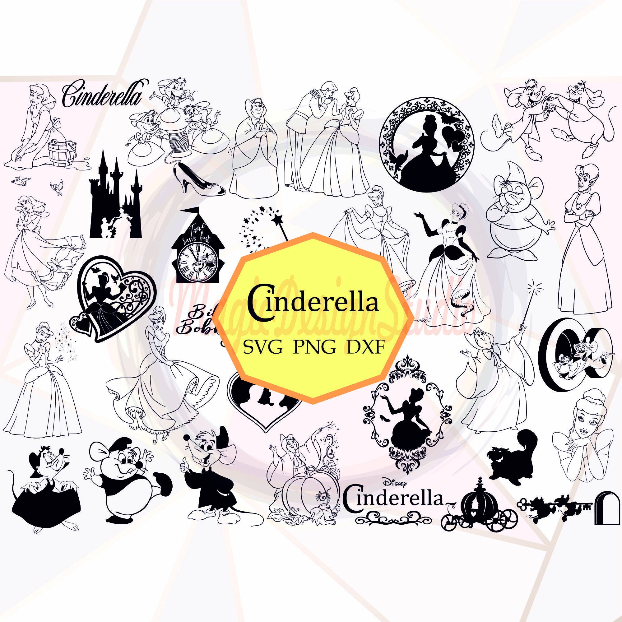 Disney Cinderella Shoe SVG, Disney Cinderella Princess SVG, Disney Princess  SVG, Disneyland PNG DXF Cut File