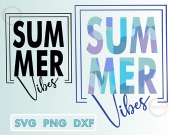 Summer Vibes Design: T-shirt Sublimation Clip Art (SVG, PNG, DXF Digital Download)