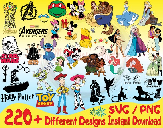 220+ Character SVG PNG Bundle: Disneyland, Star Wars, Harry ...