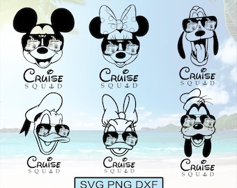 Cruise Squad SVG Png Dxf Bundle: Mouse & Friends Family Trip (Digital Download)