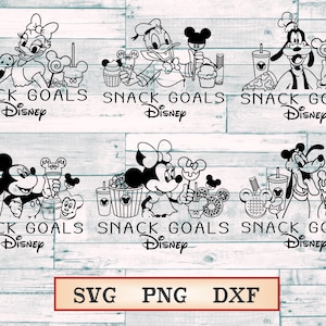 DisneyLand Snack Goals Bundle SVG PNG DXF Instant download files, DisneySnack Svg, Mickey Snacking Svg Png, DisneyBundle Svg, Goofy Svg Png
