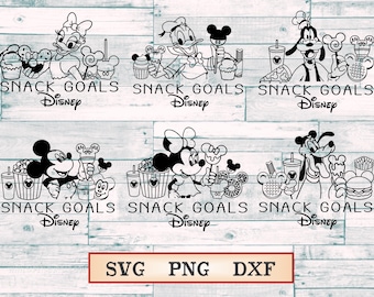 DisneyLand Snack Goals Bundle SVG PNG DXF Instant download files, DisneySnack Svg, Mickey Snacking Svg Png, DisneyBundle Svg, Goofy Svg Png