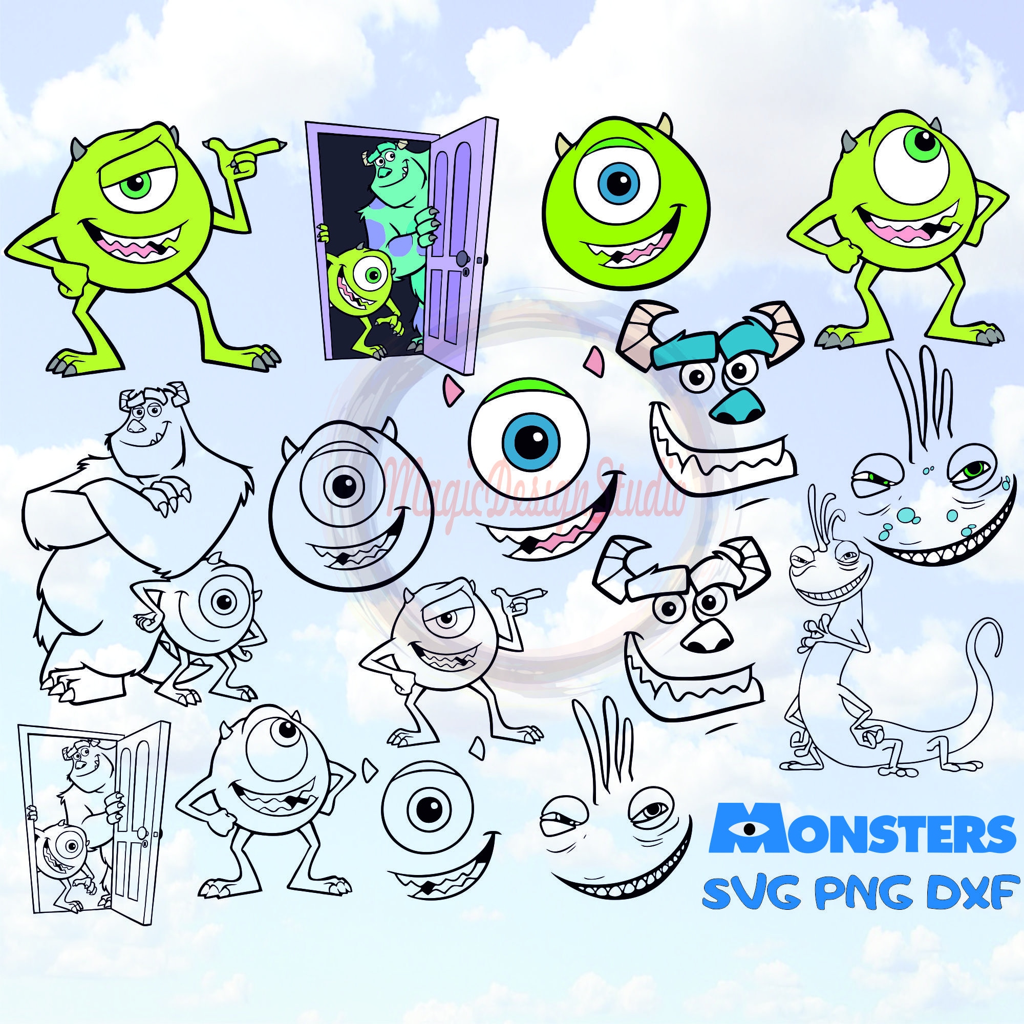 Monsters Inc Svg Cut File Layered Svg Cut File Best Free Fonts For