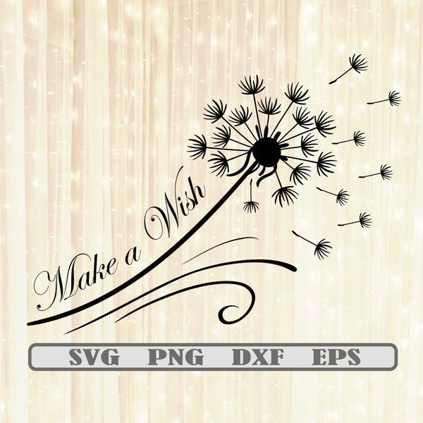 Machen Sie einen Wunsch mit Löwenzahn Svg Png Eps Dxf /Dandelion Svg / Löwenzahn ClipArt / machen einen Wunsch Svg / motivierende Svg / inspirierend / Wunsch