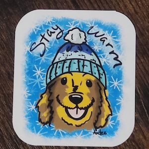 Winter Dog by anteestudios cartoon sticker cute stay warm snowflake Journal sketchbook decorative Sticker