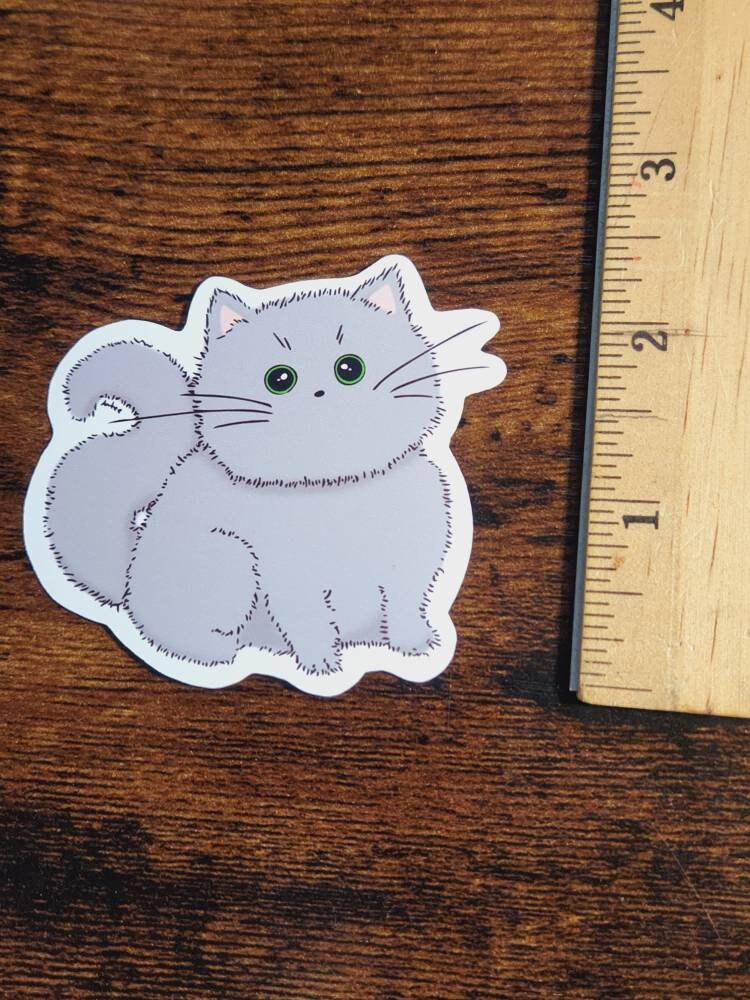 Floofy Floof by Anteestudios Cartoon Sticker Fluffy Cute Fat Cat ...