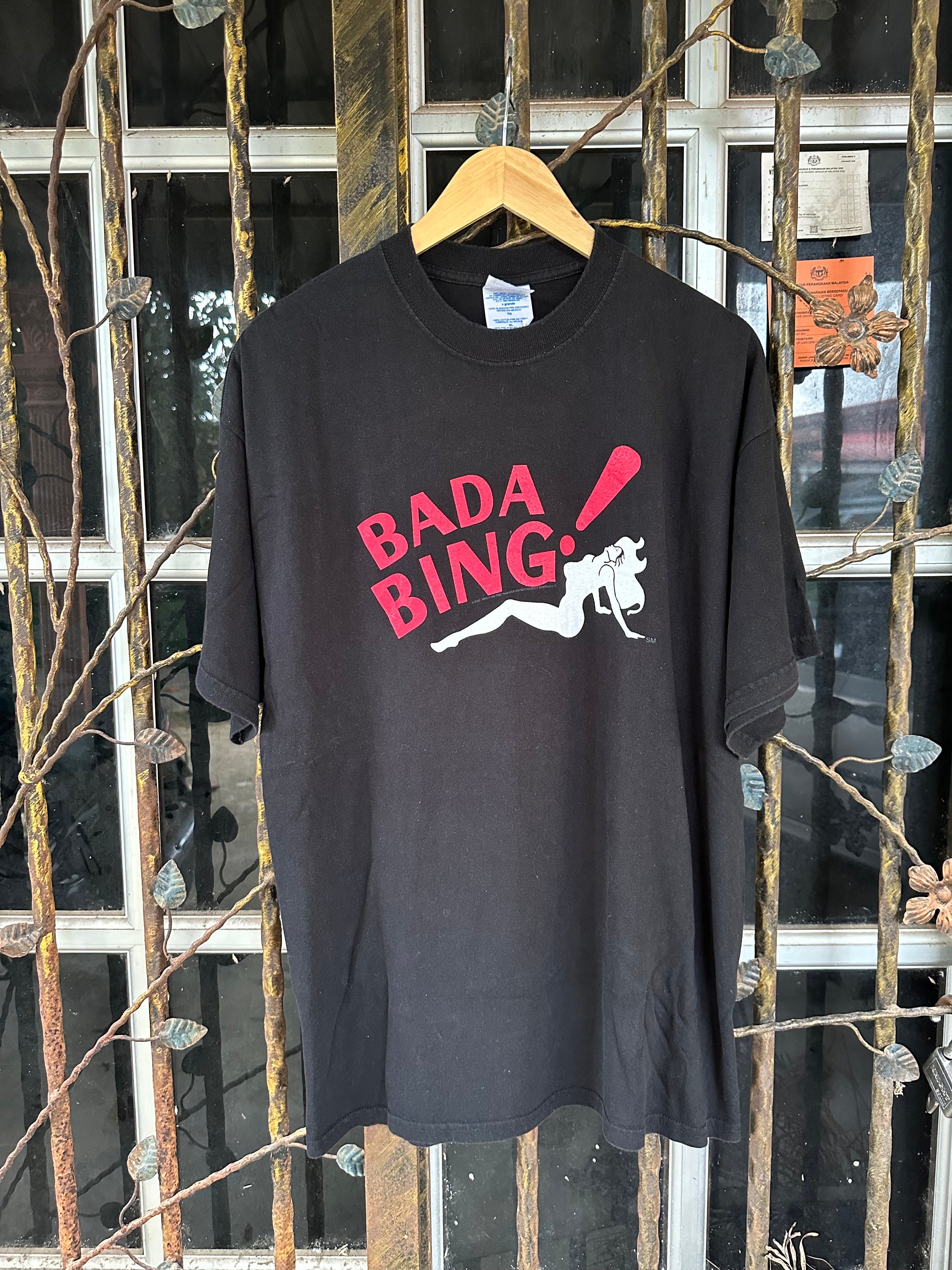 Vintage T-shirt Y2k Bada Bing Strip Club The Sopranos Promo HBO Show Sz XL