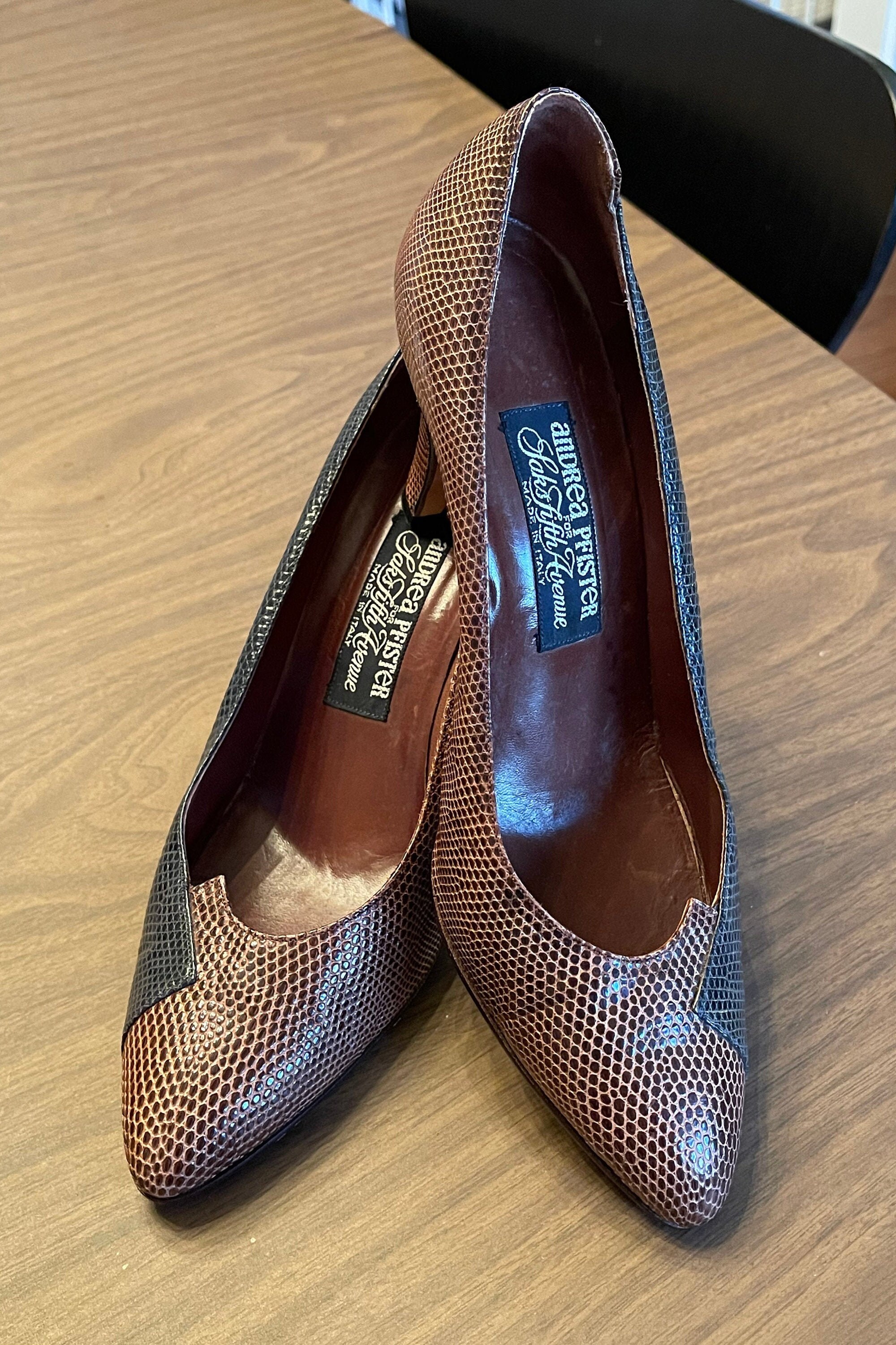 Vintage Snakeskin Andrea Pfister for Saks Fifth Avenue Heels 