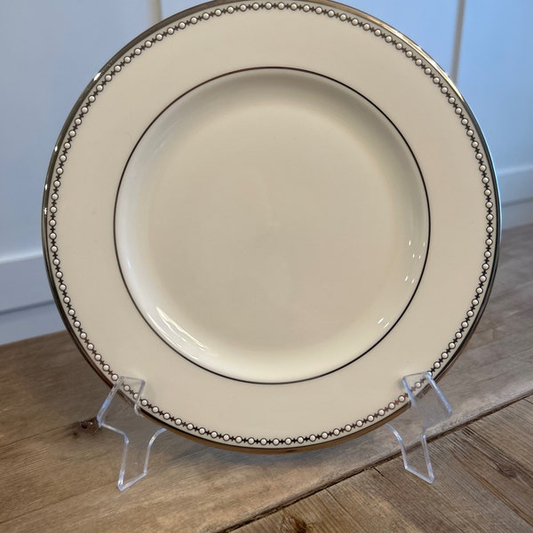 Lenox Pearl Platinum Classic Collections Fine Bone China 8-1/8” Salad Dessert Plate NEW Never Used - Displayed Only