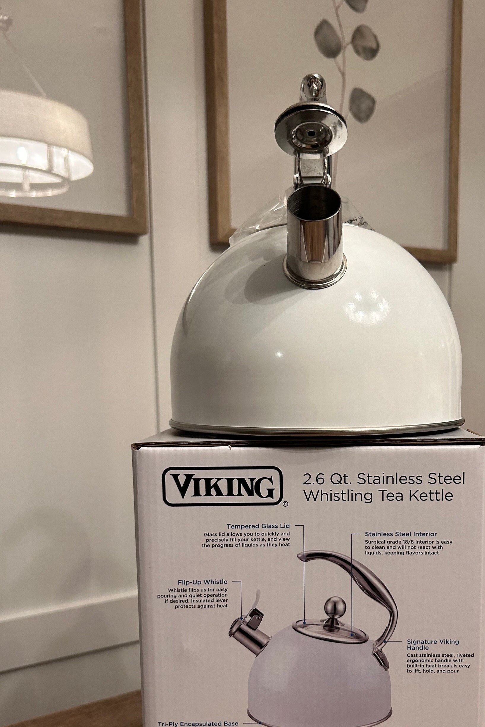 New VIKING 2.6 Qt Stainless Steel Whistlingtea Kettle New & Boxed