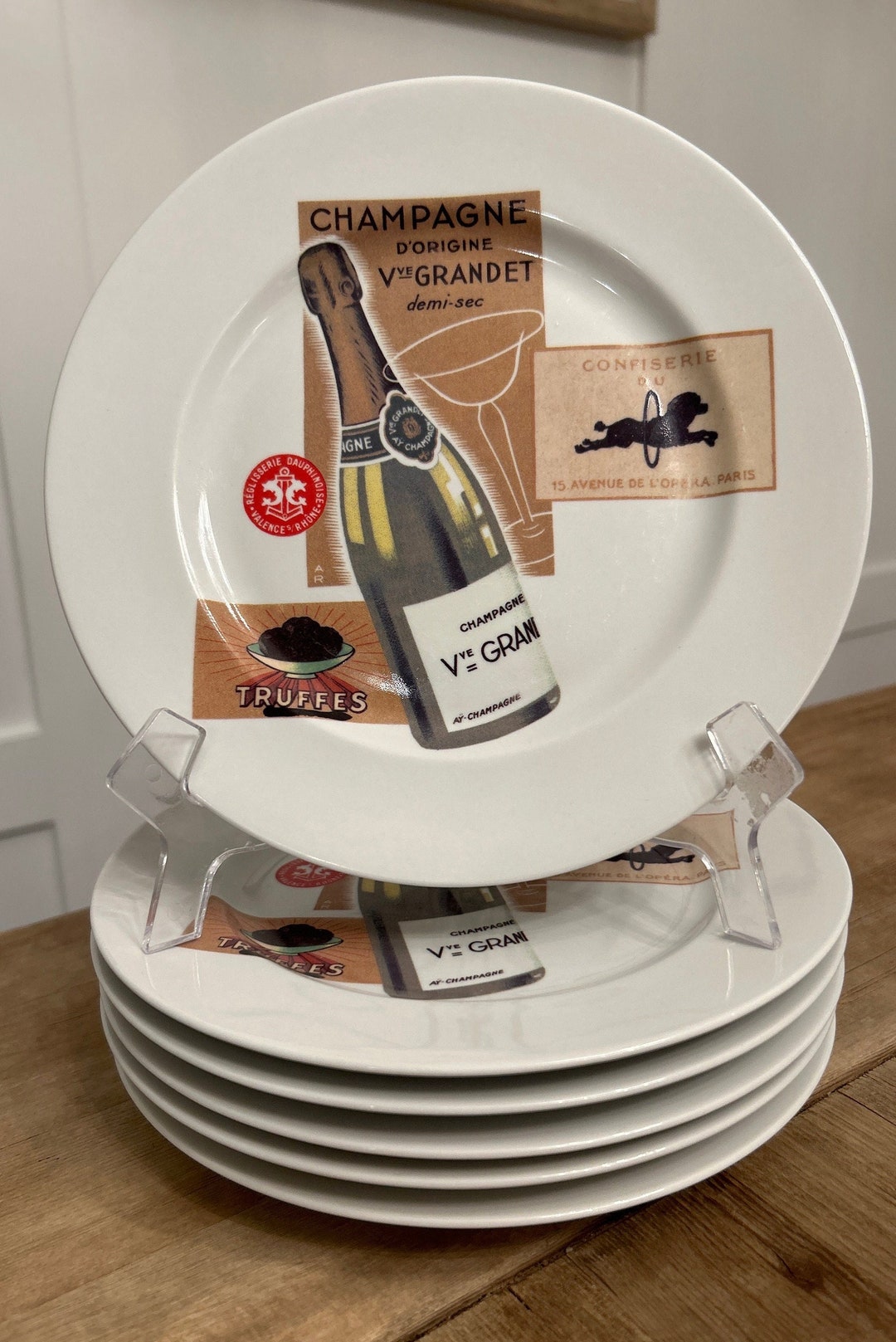 Rosanna Appetizer Plates 73/4 Set of 6 Champagne Bottle Etsy