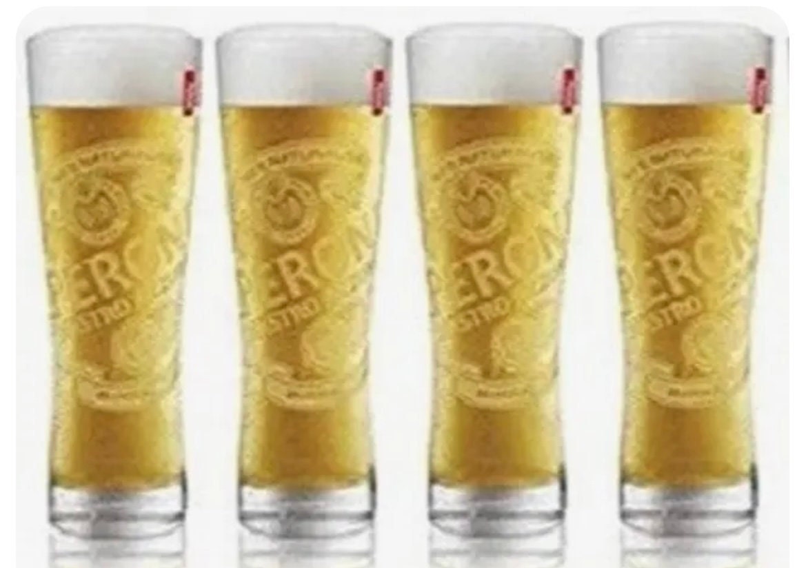 Peroni Signature Italian Beer Glass, Set of 2 Glasses