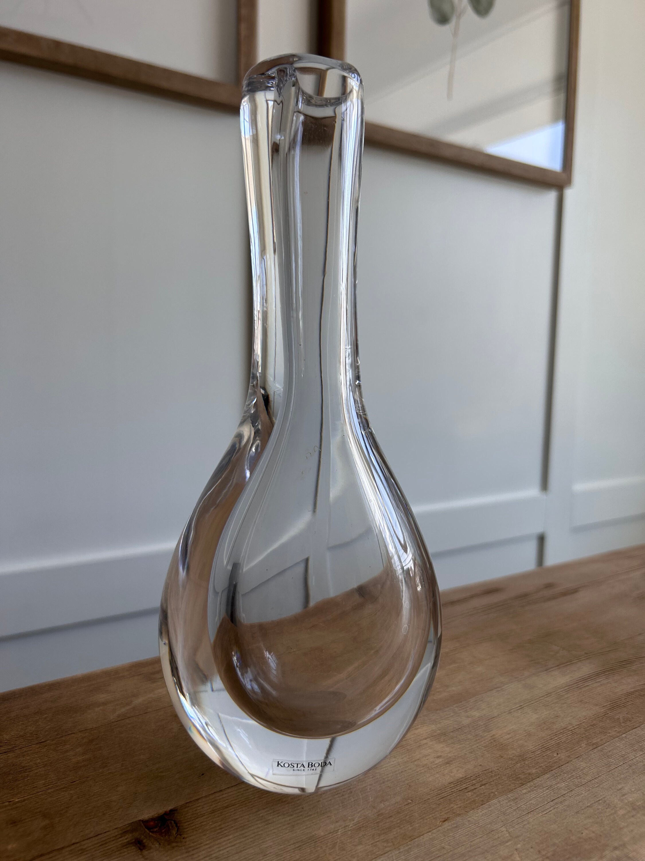 Kosta Boda 10” TEARDROP Bud Vase Perfect Condition Signed