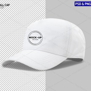 White Baseball Cap Mockup, Trucker Hat | PNG and PSD files | Add your design and background