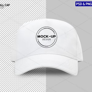 White Baseball Cap Mockup, Trucker Hat | PNG and PSD files | Add your design and background