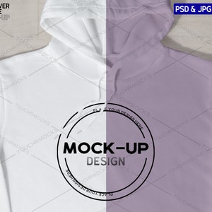 White Hoodie Mockup, Unisex Hoodie Mock-up, Toddler Pullover Hoodie Mockup, Sweatshirt Apparel Template | PSD and JPG files