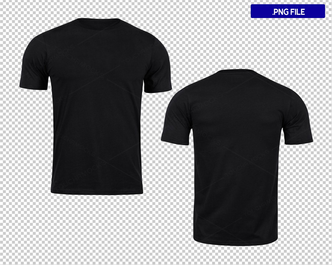 Mens Black Short Sleeve Crewneck T-shirt Mockup PSD and PNG Files Add ...