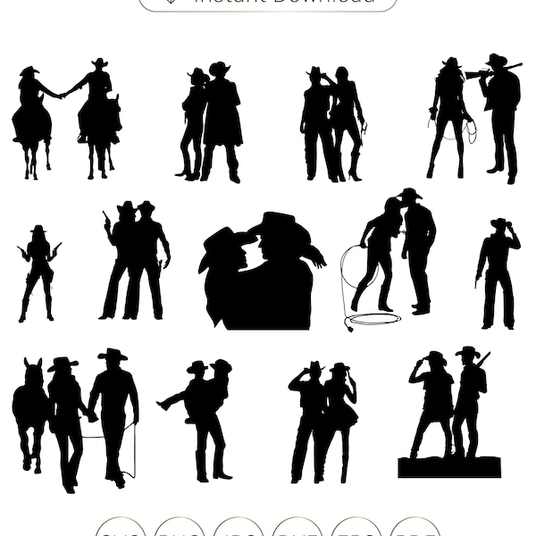 Cowboy svg,Cowboy Cowgirl svg,cowboy silhouette,couple svg,Western Svg,cowboy clipart,Wild west silhouette,Horse Svg,love svg,cowgirl shirt