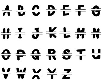 Split Monogram Alphabet SVG, Cricut Font (Digital Download)