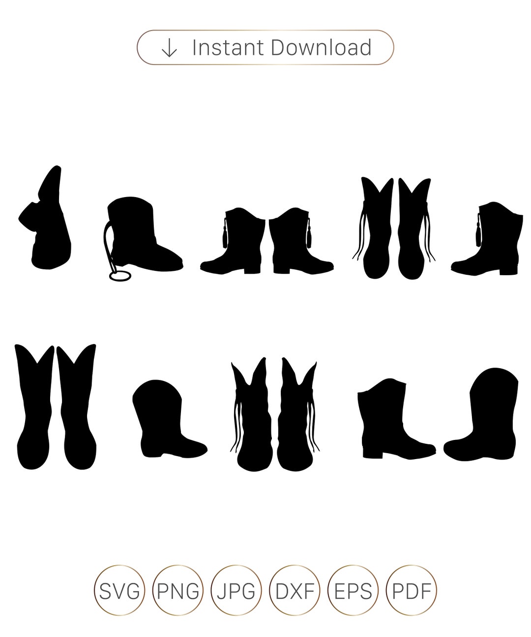 Drill Team Boot SVG, Drill Team Boot Silhouettes, Drill Team Majorette Boots SVG, Drill Dance