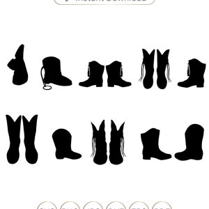 Drill Team Boot Silhouettes SVG, PNG (Digital Download)