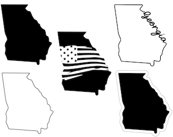 Georgia State Outline SVG, Vector Clipart (Digital Download)