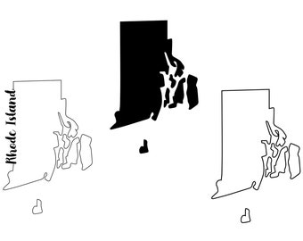 Rhode Island SVG, Rhode Island State SVG, Rhode Island Silhouette, Rhode Island State Silhouette, Rhode Island Outline svg, Rhode Island Vector