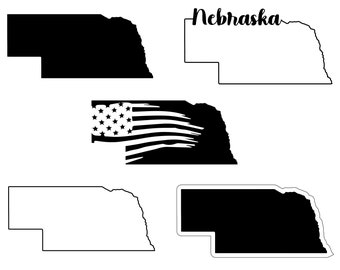 Nebraska SVG, Nebraska State SVG, Nebraska Silhouette, Nebraska State Silhouette, Nebraska Outline svg, Nebraska Vector, Nebraska Flag SVG