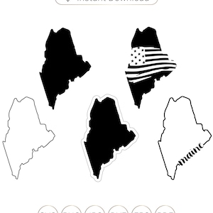Maine SVG, Maine State SVG, Maine Silhouette, Maine State Silhouette, Maine Outline svg, Maine Vector, Maine Flag SVG, Maine Map svg, Maine
