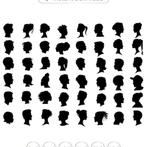 Kopfprofil Silhouette SVG,Männlicher und weiblicher Kopf Silhouette SVG,Mann und Frau Gesicht Silhouette SVG,Herren Kopf Profile,Cameo Silhouettes SVG
