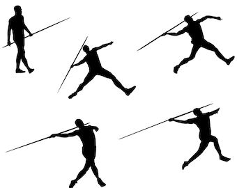 Javelin Svg, Javelin Silhouette, Track and Field Svg, Lanzador de jabalina Svg, Lanzamiento de jabalina, Archivo de corte de jabalina, Javelin Png Eps Jpg pdf, Javelin