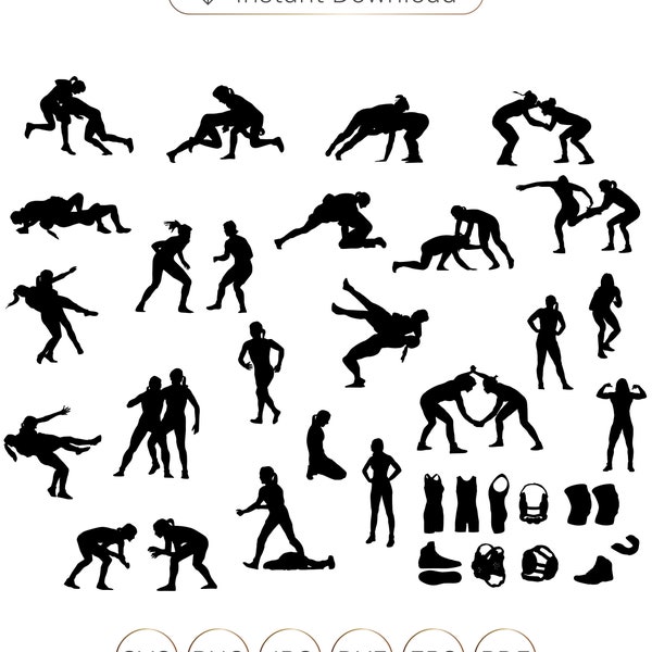 Female Wrestling SVG, Women Wrestling Svg, Wrestling Silhouette SVG, Wrestler SVG, Wrestling Clipart Svg, Wrestler Silhouette, Wrestling Png